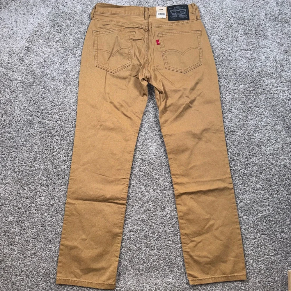 Levi's 514 Straight Pants Mens Khaki Tan 30x30 NEW